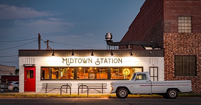 Midtown Station Banner - Front view of Midtown Station - Cedar Rapids, IA